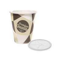 Vaso 200 ml de cartón con tapa plana - 25 unidades