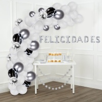 Kit de globos plata para felicitaciones - Monkey Business - 50 piezas