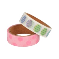 Washi tape de huevos de pascua decorados de 5 m - 2 unidades