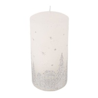 Vela de Navidad con purpurina de 14 cm - 1 unidad