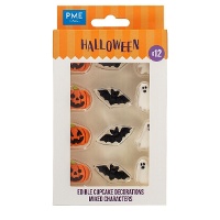 Figuras de azúcar de calabazas, murciélagos y fantasmas - PME - 12 unidades