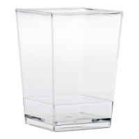 Vasitos de 175 ml de plástico transparente forma cuadrada clásica - Dekora - 100 unidades