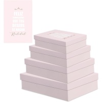 Caja rectangular Feliz cumpleaños rosa baja - DCasa - 4 unidades