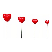 Picks de corazones 3D - 20 unidades