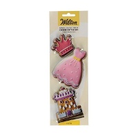 Cortadores de corona, vestido y castillo de princesa - Wilton - 3 unidades