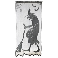 Decoración para puerta de encaje negro de Bruja de 2,10 x 1,00 m