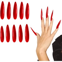 Uñas postizas largas rojas - 12 unidades