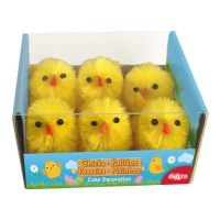 Pollito amarillo de 2,5 cm - Dekora - 6 unidades