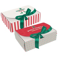 Caja regalo de elfo navideño con lazo - 1 unidad