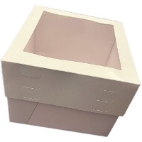 Caja de 30 x 30 x 31 cm para tarta regulable en altura con ventana - Azucren