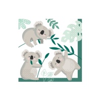Servilletas de koala de 16,5 x 16,5 cm - 16 unidades