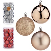 Bolas de Navidad surtidas de 6 cm - 20 unidades