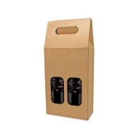 Caja de cartón con 2 ventana para 2 botellas - 1 unidad