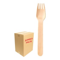 Tenedores de madera biodegradables de 16 cm - 480 unidades