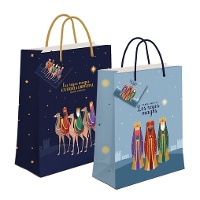 Bolsa regalo de 32 x 26 x 10 cm de Reyes Magos majestades - 1 unidad