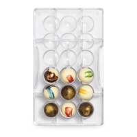 Molde para esferas de chocolate de 20 x 12 cm - Decora - 18 cavidades