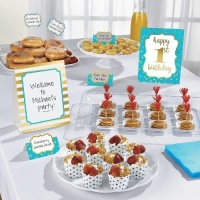 Pack de decoración mesa de primer cumpleaños azul- 12 unidades