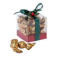 Caja navideña con 8 croki-choc de almendra de 5,7 cm