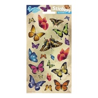 Pegatinas de animales mariposas brillantes - 1 hoja
