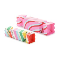 Caja regalo con forma de caramelo multicolor - 2 unidades