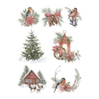 Papel de arroz de decoración de Navidad de 29,7 x 42 cm - Artis decor - 1 unidad