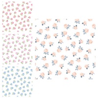 Tela piqué de algodón Floret - Indigo