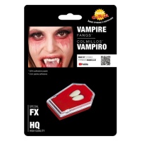 Colmillos de vampiro con pasta adhesiva