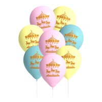 Globos de látex de Carousel de 27 cm - 8 unidades