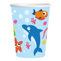 Vasos de Animales marinos de 250 ml - 8 unidades