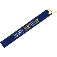 Banda de Happy Birthday azul de 150 x 10 cm