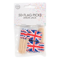 Picks de banderas de Reino Unido de 6,5 cm - 50 unidades
