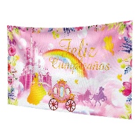 Mural decorativo de carroza de princesas de 1,20 x 0,68 m