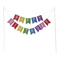 Topper para tarta de Happy Birthday - Dekora