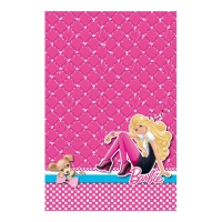 Mantel de Barbie fucsia con perrito - 1,80 x 1,20 m