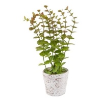 Planta artificial con macetero blanco de 30 x 15 cm