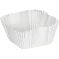 Cápsulas para cupcakes cuadradas blancas de 5 cm - 30 unidades