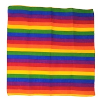 Pañuelo arcoíris con línea estrecha de 50 x 50 cm