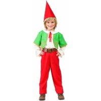 Disfraz de elfo elegante verde y rojo para niño
