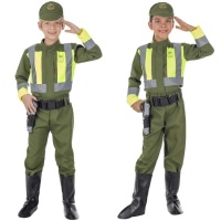 Disfraz de policía de tráfico verde infantil