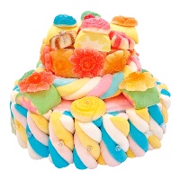 Tarta de chuches de nubes floral de 2 pisos de 427 gr