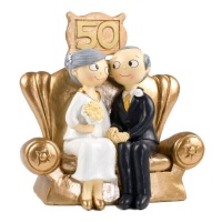 Figura para tarta de Bodas de Oro de 16 cm