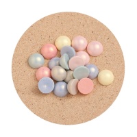 Figuras decorativas de media perla en color pastel de 1,2 cm- 20 unidades