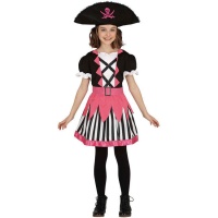 Disfraz de pirata rosa para niña