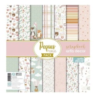 Kit de papeles scrapbooking de Peques Rose - Artis decor - 7 hojas