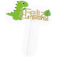 Topper para tarta de Dinosaurios feliz cumpleaños
