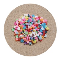 Figuras decorativas variadas color pastel de 0,5 cm