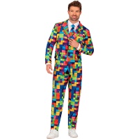 Disfraz de traje bloques coloridos para hombre