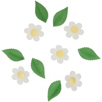 Obleas de flores con hojas - 11 unidades