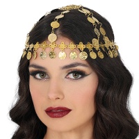 Diadema de monedas doradas