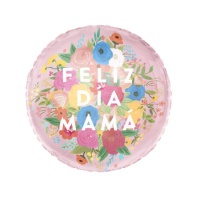 Globo de Feliz Día Mamá Floral de 43 cm
